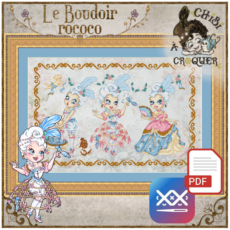 Le Boudoir rococo (PDF + Cross Stitch Saga)