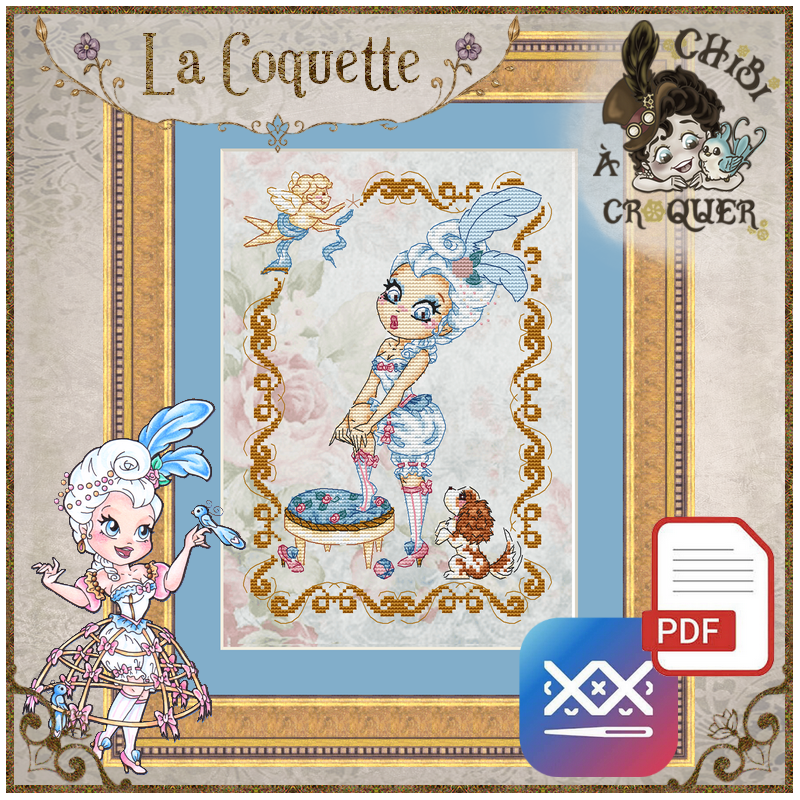 Le Boudoir rococo - La Coquette (PDF + Cross Stitch Saga)