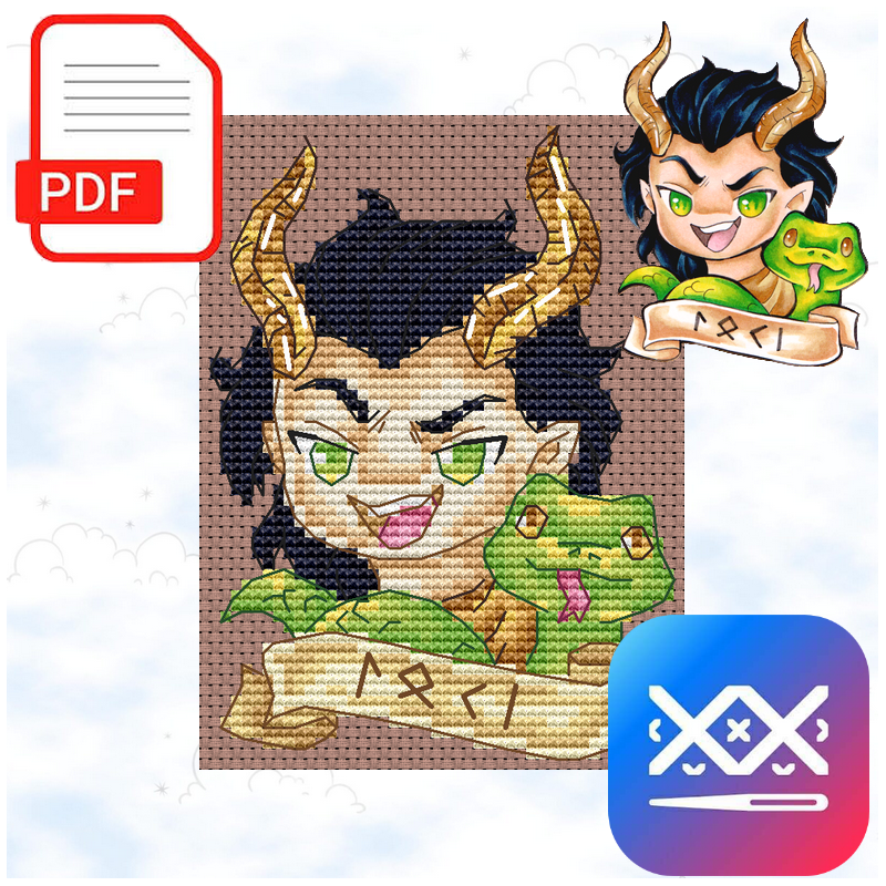 Loki - Année Mythique (PDF + Cross Stitch Saga)