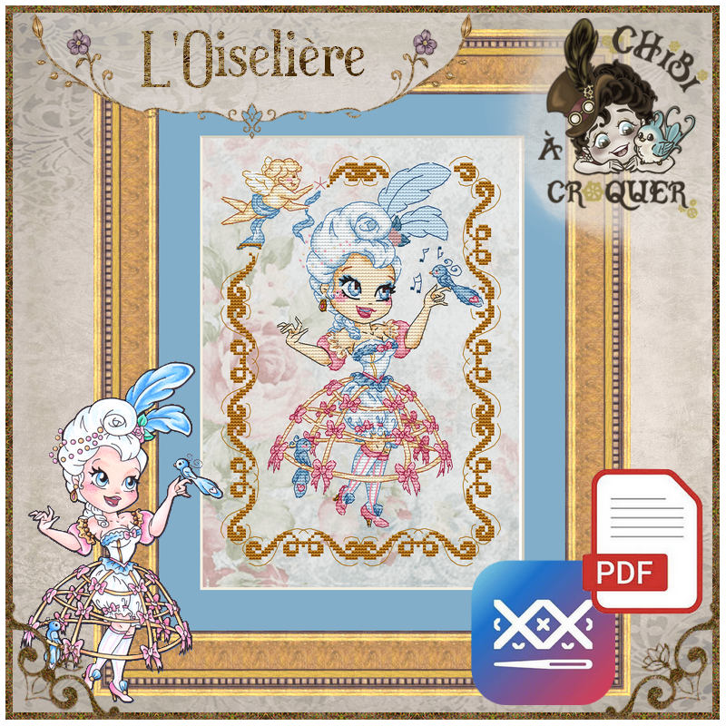 Le Boudoir rococo - L'Oiselière (PDF + Cross Stitch Saga)