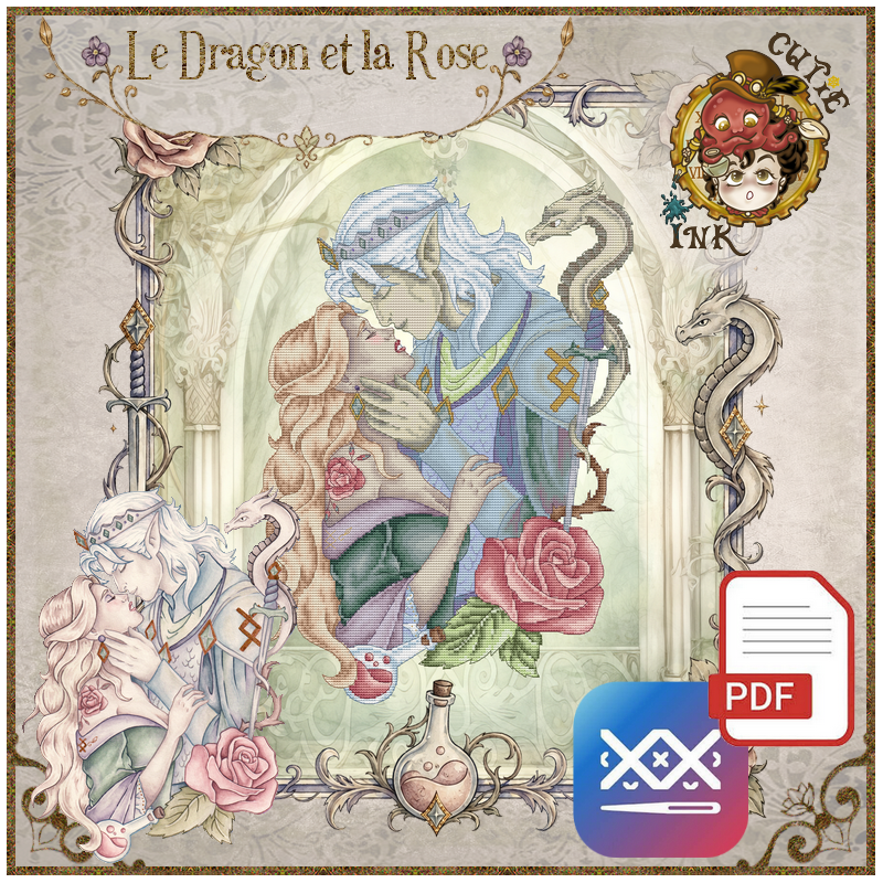 Le Dragon et la Rose (PDF + Cross Stitch Saga)