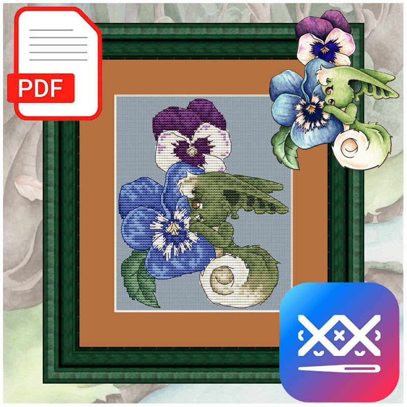 Free pattern 09/2026 - Pansy - Herborium (PDF + Cross Stitch Saga)