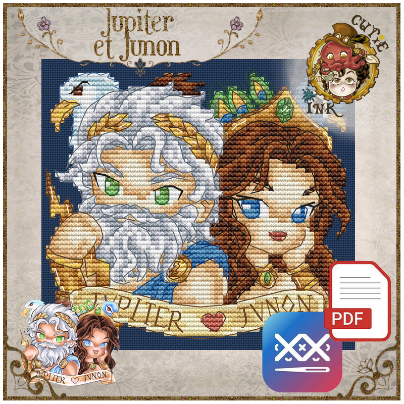 Jupiter and Juno - Mythical Year (PDF + Cross Stitch Saga)