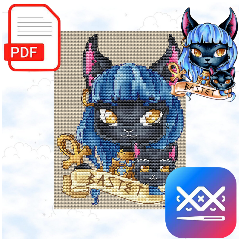 Bastet - Mythical Year (PDF + Cross Stitch Saga)