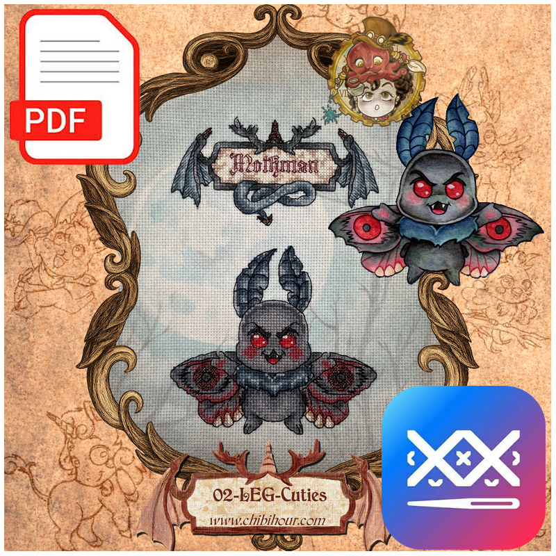 Mothman - Legendarium (PDF + Cross Stitch Saga)