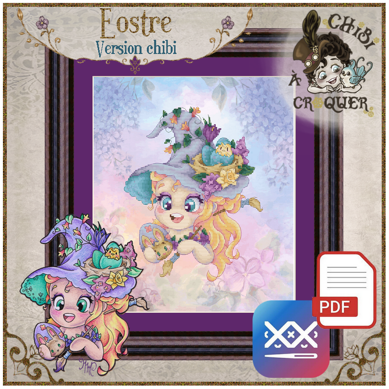 Eostre - version chibi (PDF + Cross Stitch Saga)